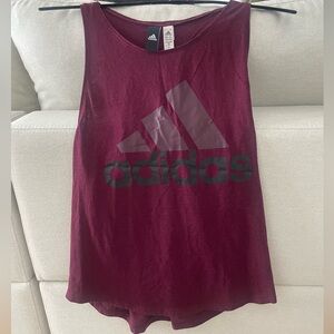 Adidas Burgundy Graphic Racerback Tank